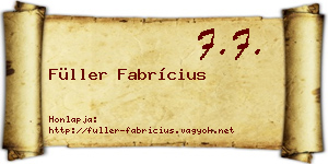 Füller Fabrícius névjegykártya