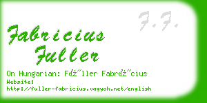 fabricius fuller business card